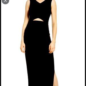NWT Open Edit cutout ruched black midi dress XXL